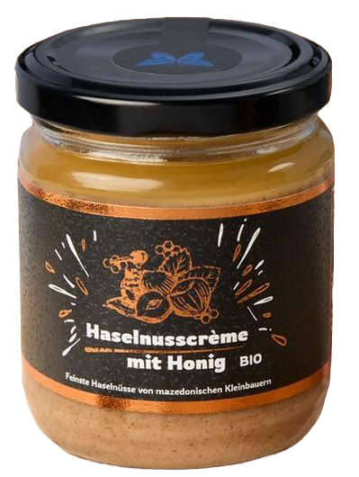 Sufinas Haselnusscreme mit Honig Glas